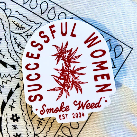 Successful Women Smoke Weed Arch Sticker